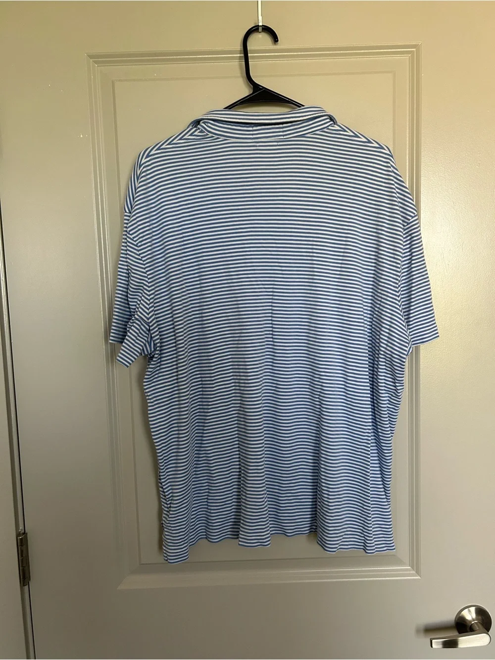 Polo Ralph Lauren Men’s Blue & White Striped Pima Soft Touch Polo